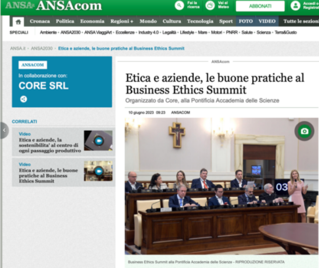 Etica e aziende, le buonepratiche al Business Ethics Summit