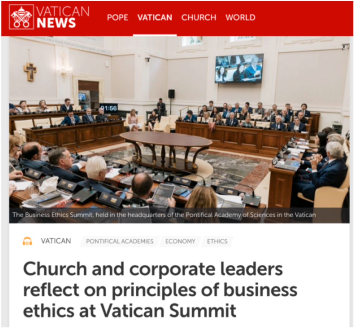 Church and corporateleaders reflect on principles of businessethics at Vatican Summit